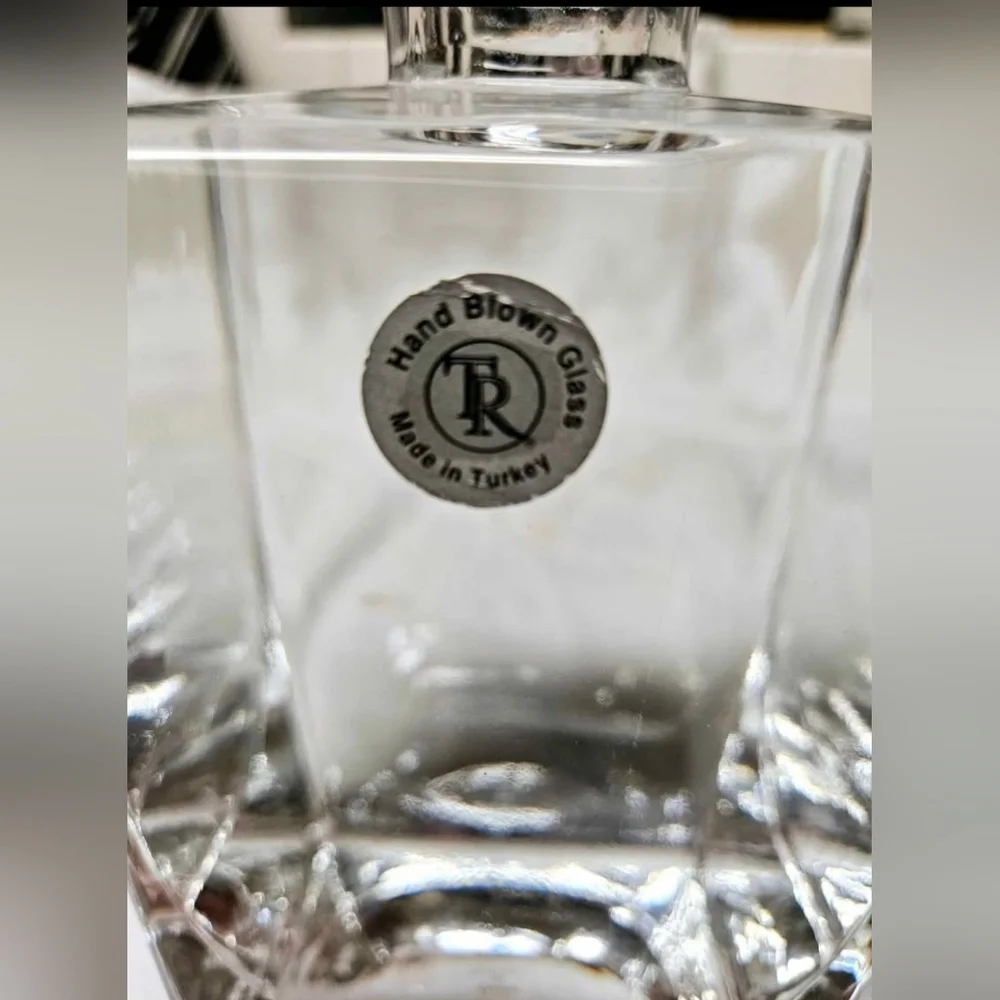 Hand Blown Clear Glass Made in Turkey Decanter 10